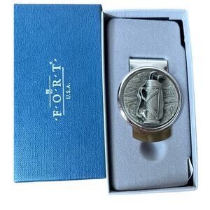 Port Pewter Made in USA 3D Raised Money Clip Golf Bag New Father's Day